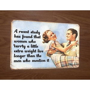 A recent Study Women Live Longer Than Men‎ 8x12 Wall Vintage Misc Poster Sign